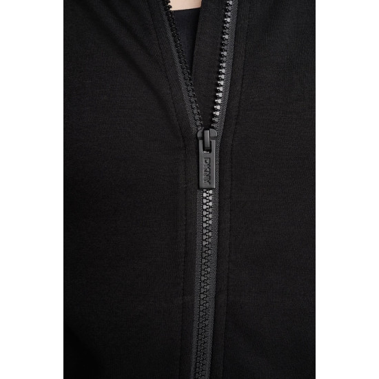 DKNY SIDE STRIPE FULL ZIP JACKET DP6J9632 2L5-BLACK/EGGNOG