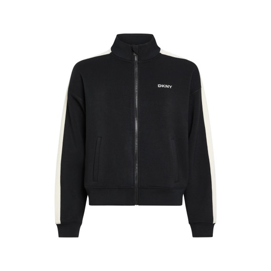 DKNY SIDE STRIPE FULL ZIP JACKET DP6J9632 2L5-BLACK/EGGNOG