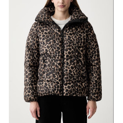 DKNY LOGO PUFFER JACKET DP6J9673 K6N1-LEOPARD CARAMEL