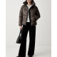 DKNY LOGO PUFFER JACKET DP6J9673 K6N1-LEOPARD CARAMEL