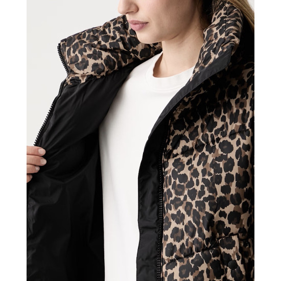 DKNY LOGO PUFFER JACKET DP6J9673 K6N1-LEOPARD CARAMEL