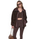 DKNY FUNNEL NECK SHERPA JACKET DP6J9770 QKO-ESPRESSO/ESPRESSO 