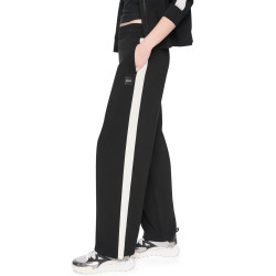 DKNY HIGH RISE SIDE STRIPE WIDE LEG PANT DP6P3649 2L5-BLACK/EGGNOG