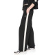 DKNY HIGH RISE SIDE STRIPE WIDE LEG PANT DP6P3649 2L5-BLACK/EGGNOG