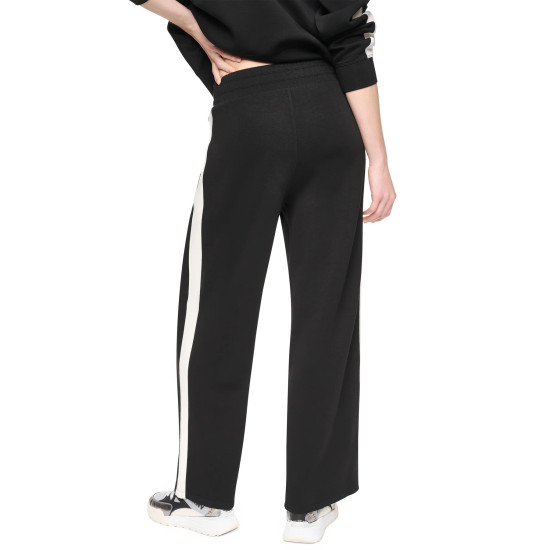DKNY HIGH RISE SIDE STRIPE WIDE LEG PANT DP6P3649 2L5-BLACK/EGGNOG
