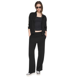 DKNY HIGH RISE SIDE STRIPE WIDE LEG PANT DP6P3649 2L5-BLACK/EGGNOG