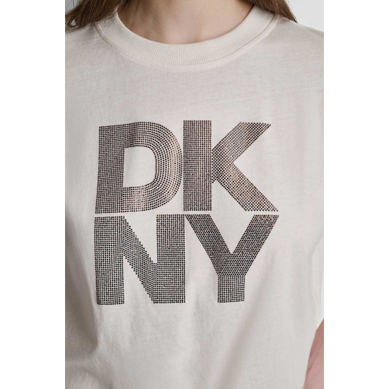 DKNY SHORTSLEEVE TSHIRT DP6T1731 E20M-EGGNOG/BROWN BLACK