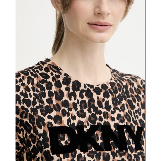 DKNY LOGO TSHIRT DP6T1756 GV0-LEOPARD CARAMEL