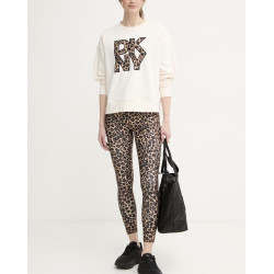 DKNY LOGO PULLOVER DP6T1867 HLB-EGGNOG/LEOPARD CAR