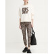 DKNY LOGO PULLOVER DP6T1867 HLB-EGGNOG/LEOPARD CAR
