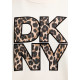 DKNY LOGO PULLOVER DP6T1867 HLB-EGGNOG/LEOPARD CAR