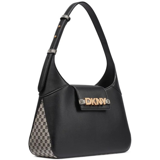 DKNY AVRIL SHOULDER BAG R6236L20 BGD-BLACK/GOLD