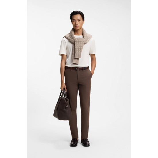 BOSS P-KAITON1-ZIP TROUSERS 50543945 209-DARK BROWN
