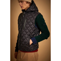 LA MARTINA SLEEVELESS PADDED NYLON HOODED VEST MBO014 0999-BLACK