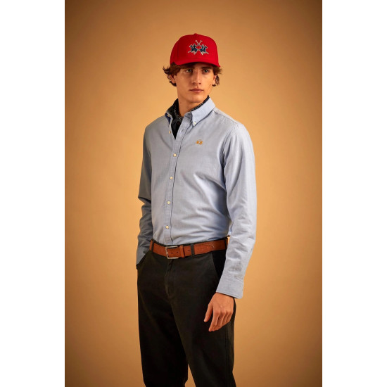 LA MARTINA REGULAR FIT OXFORD SHIRT MDC005 07032-CORNFLOWER BLUE
