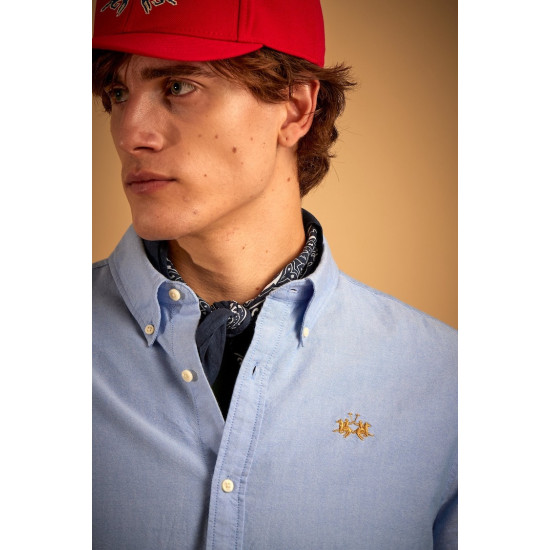 LA MARTINA REGULAR FIT OXFORD SHIRT MDC005 07032-CORNFLOWER BLUE