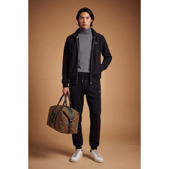 LA MARTINA FULL ZIP SWEATSHIRT IN FRENCH TERRY MDF004 09999-BLACK