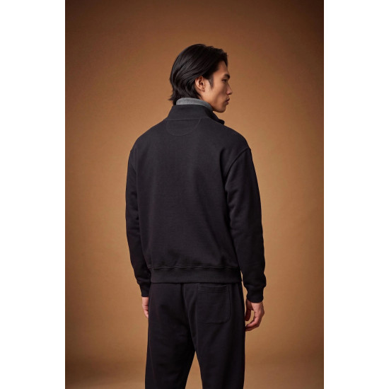 LA MARTINA FULL ZIP SWEATSHIRT IN FRENCH TERRY MDF004 09999-BLACK