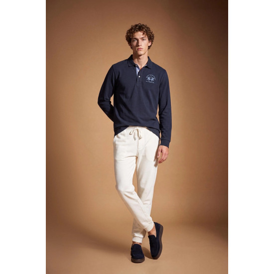 LA MARTINA POLO IN SOFT JERSEY WITH TEAM LOGO MDP008 07207-NAVY
