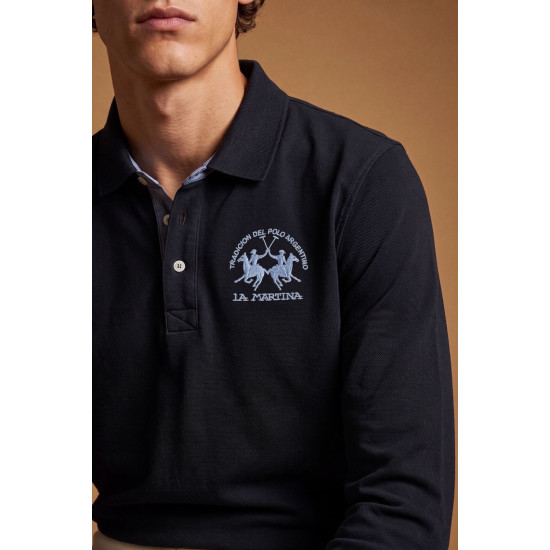 LA MARTINA POLO IN SOFT JERSEY WITH TEAM LOGO MDP008 07207-NAVY