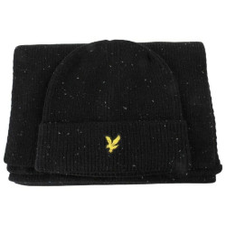 LYLE & SCOTT DONEGAL SCARF AND BEANIE GIFT SET GF2506A Z865-JET BLACK