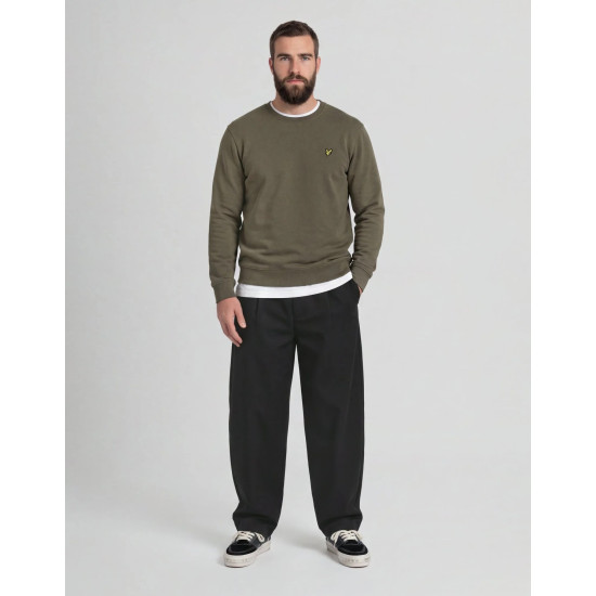 LYLE & SCOTT CREW NECK SWEATSHIRT ML424VOGT X569-KHAKI ASH