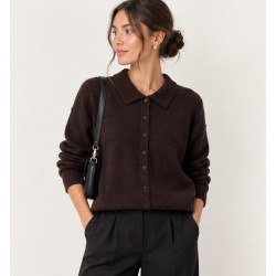 SOUVENIR SWEATER B40D0211-AW26 DARK BROWN 