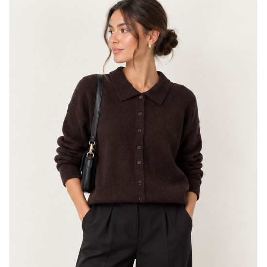 SOUVENIR SWEATER B40D0211-AW26 DARK BROWN 
