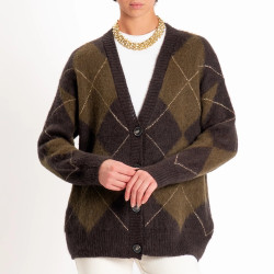 SOUVENIR CARDIGAN Z40R0266-AW26 DARK BROWN
