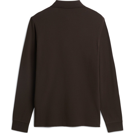 TOMMY HILFIGER 1985 REGULAR LS POLO MW0MW20183 HJT-CHOCOLATE
