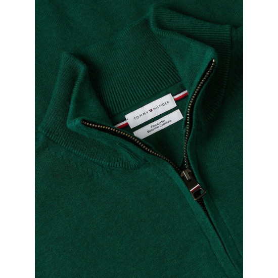 TOMMY HILFIGER PIMA ORG CTN CASHMERE ZIP MOCK MW0MW28049 MQ7