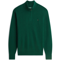 TOMMY HILFIGER PIMA ORG CTN CASHMERE ZIP MOCK MW0MW28049 MQ7