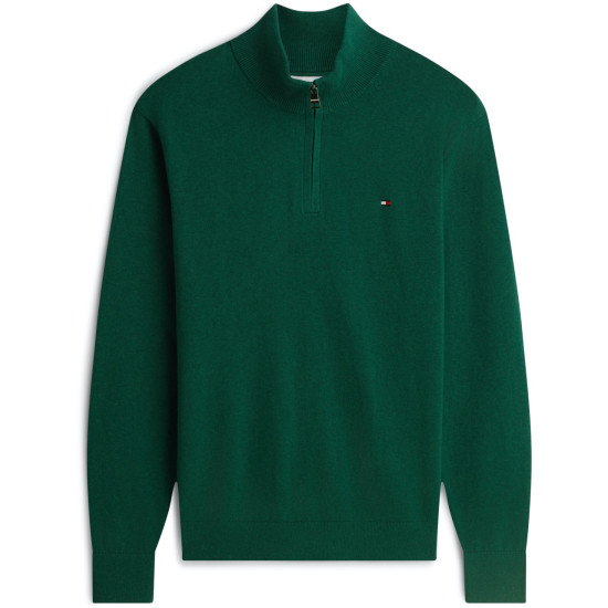 TOMMY HILFIGER PIMA ORG CTN CASHMERE ZIP MOCK MW0MW28049 MQ7