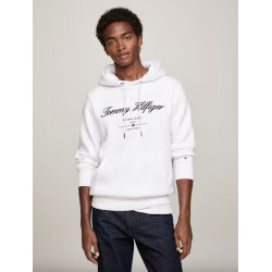TOMMY HILFIGER SCRIPT LOGO HOODIE MW0MW33631 YBR-WHITE