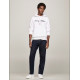TOMMY HILFIGER SCRIPT LOGO HOODIE MW0MW33631 YBR-WHITE