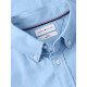 TOMMY HILFIGER FLEX FLANNEL SOLID RF SHIRT MW0MW40469 C1Z-VESSEL BLUE