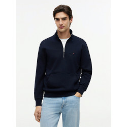TOMMY HILFIGER ESSENTIAL TERRY 1/4 ZIP MW0MW43115 DW5-NAVY BLUE
