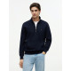 TOMMY HILFIGER ESSENTIAL TERRY 1/4 ZIP MW0MW43115 DW5-NAVY BLUE