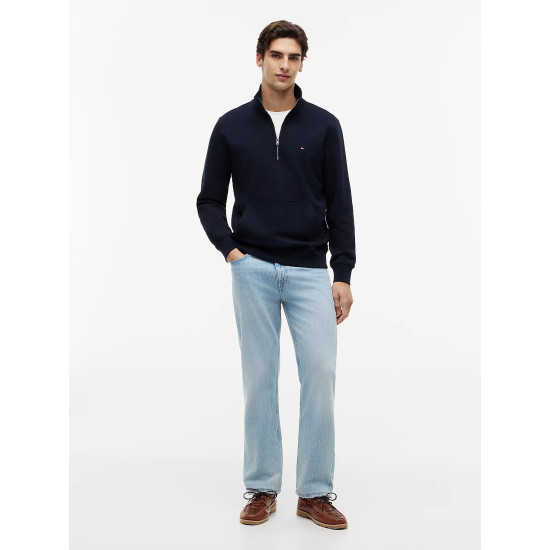 TOMMY HILFIGER ESSENTIAL TERRY 1/4 ZIP MW0MW43115 DW5-NAVY BLUE