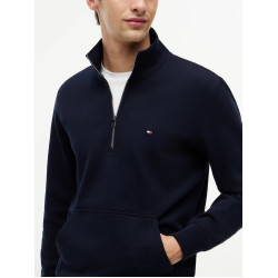 TOMMY HILFIGER ESSENTIAL TERRY 1/4 ZIP MW0MW43115 DW5-NAVY BLUE
