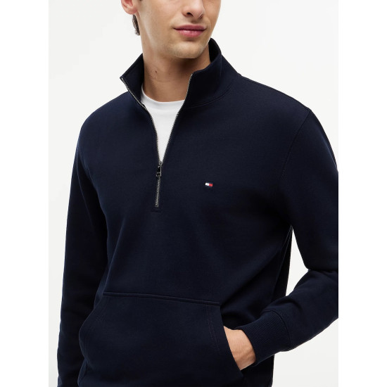 TOMMY HILFIGER ESSENTIAL TERRY 1/4 ZIP MW0MW43115 DW5-NAVY BLUE