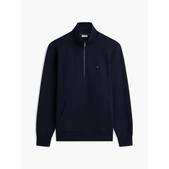 TOMMY HILFIGER ESSENTIAL TERRY 1/4 ZIP MW0MW43115 DW5-NAVY BLUE