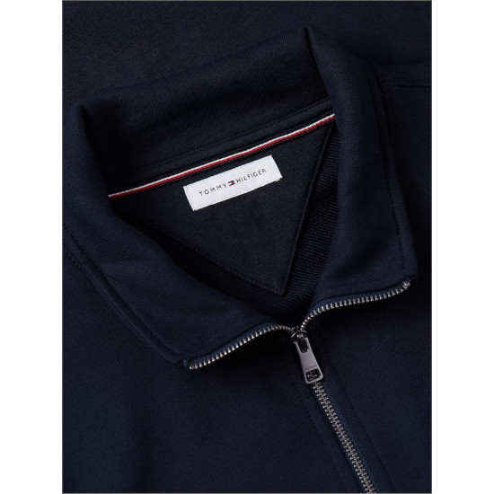 TOMMY HILFIGER ESSENTIAL TERRY 1/4 ZIP MW0MW43115 DW5-NAVY BLUE