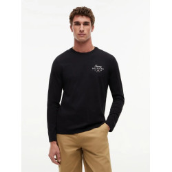 TOMMY HILFIGER SCRIPT STACK LONGSLEEVE REGULAR TEE MW0MW43225 BDS-BLACK