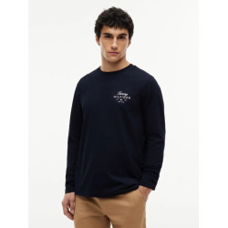 TOMMY HILFIGER SCRIPT STACK LONGSLEEVE REGULAR TEE MW0MW43225 DW5-DESSERT SKY