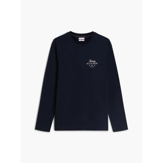 TOMMY HILFIGER SCRIPT STACK LONGSLEEVE REGULAR TEE MW0MW43225 DW5-DESSERT SKY