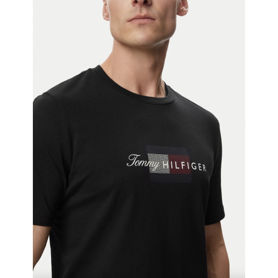 TOMMY HILFIGER SCRIPT FLAG REGULAR TEE MW0MW43226 BDS-BLACK