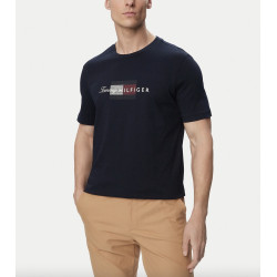 TOMMY HILFIGER SCRIPT FLAG REGULAR TEE MW0MW43226 DW5-NAVY BLUE