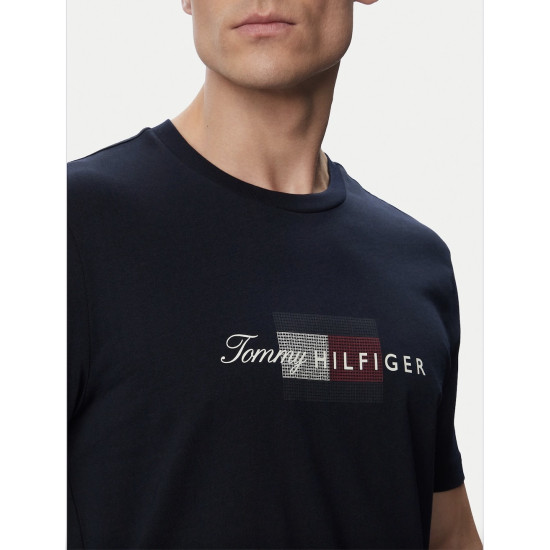 TOMMY HILFIGER SCRIPT FLAG REGULAR TEE MW0MW43226 DW5-NAVY BLUE
