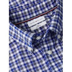 TOMMY HILFIGER FLEX POPLIN TARTAN BTD RF SHIRT MW0MW44595 0MS-ANCIENT BLUE/CHECK